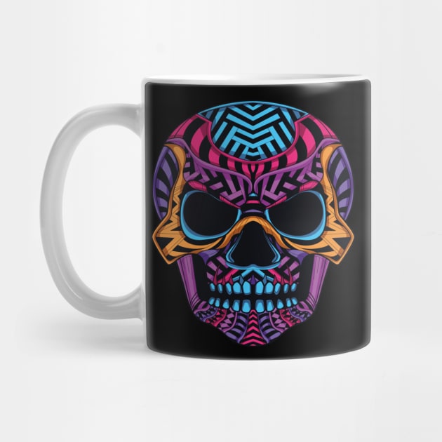 Glow Color Skull Neon Art by cartoonbug